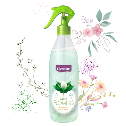 CLENTAIRE Lufterfrischer & Textilerfrischer White Flowers 12 x 425ml