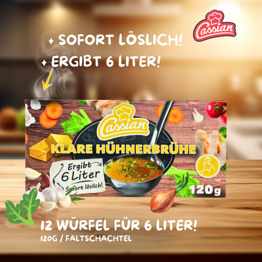CASSIAN Brühwürfel Hühnerbrühe 30 x 120g für 360 x 0,5l