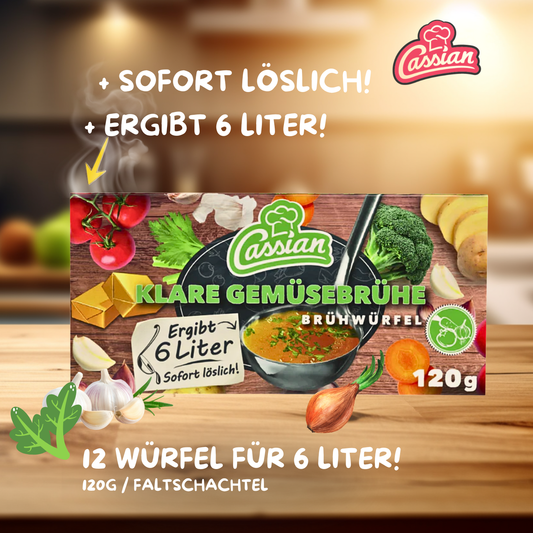 CASSIAN Brühwürfel Gemüsebrühe 30 x 120g für 360 x 0,5l