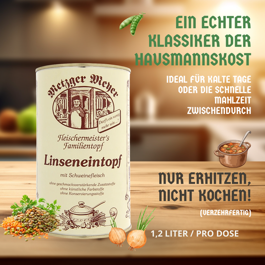 Metzger Meyer Linseneintopf mit Schweinefleisch 1,2L