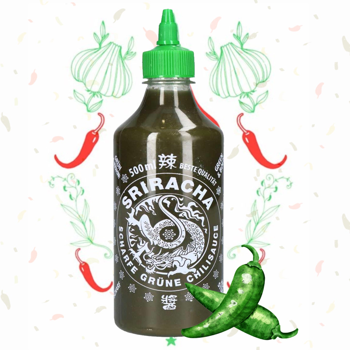 A-ONE Sriracha Chilisoße 500ml Green Chili