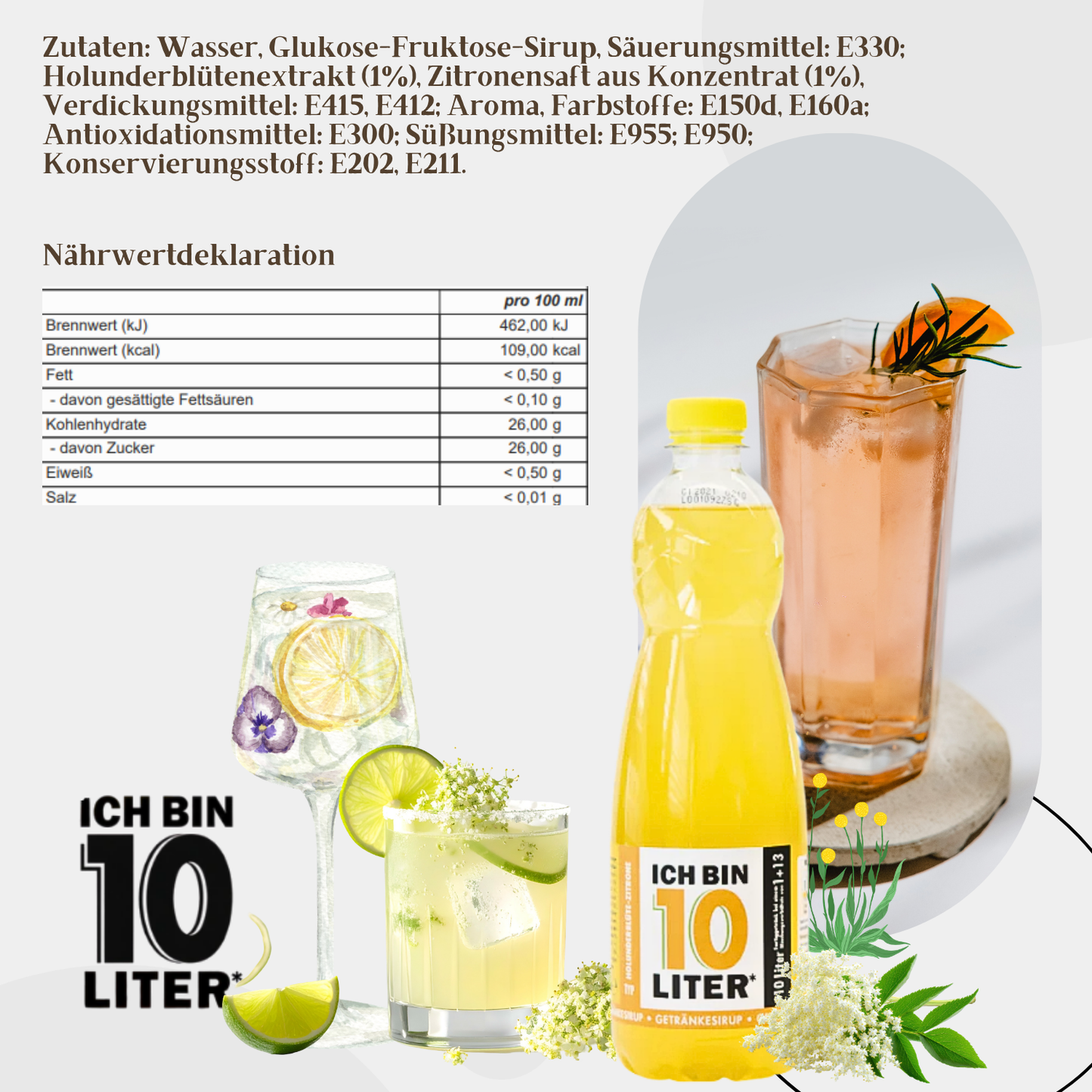 ICH BIN 10 LITER Holunderblütensirup 6 x 0,7l