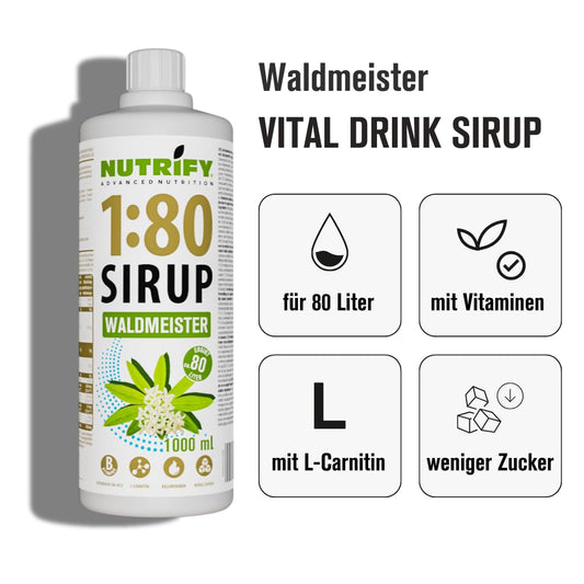 NUTRIFY Vital Drink Sirup 1:80 Waldmeister 1L