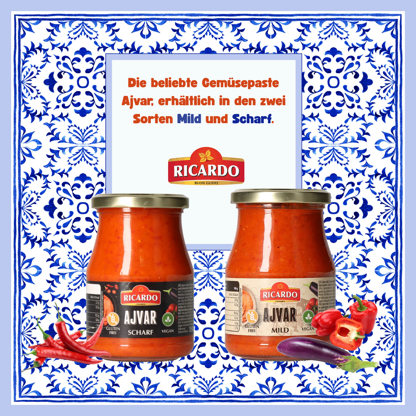 RICARDO Ajvar Mild 10 x 350g