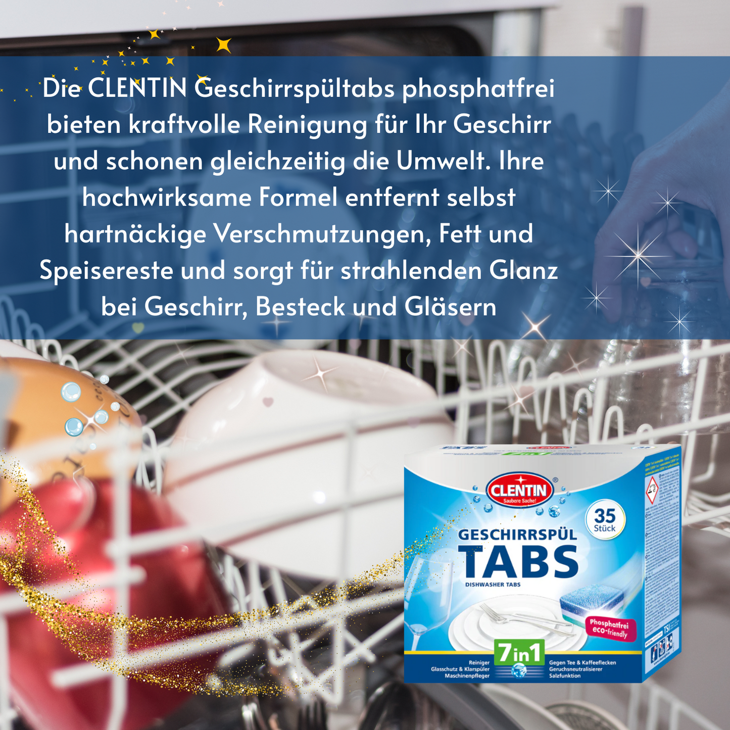 CLENTIN 7in1 Geschirrspültabs 12 x ( 35 Stk á 20g )