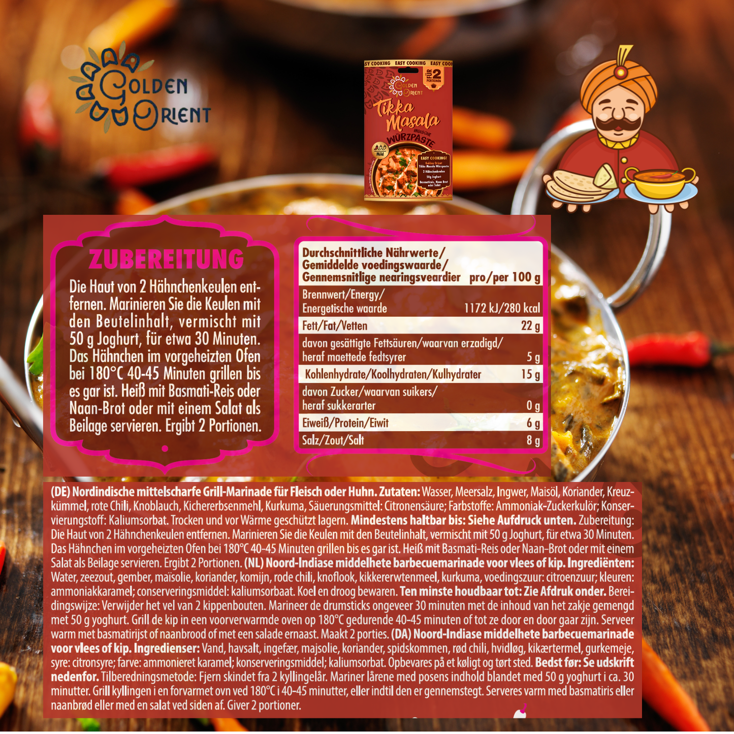 GOLDEN ORIENT Tikka Masala Paste 15 x 50g
