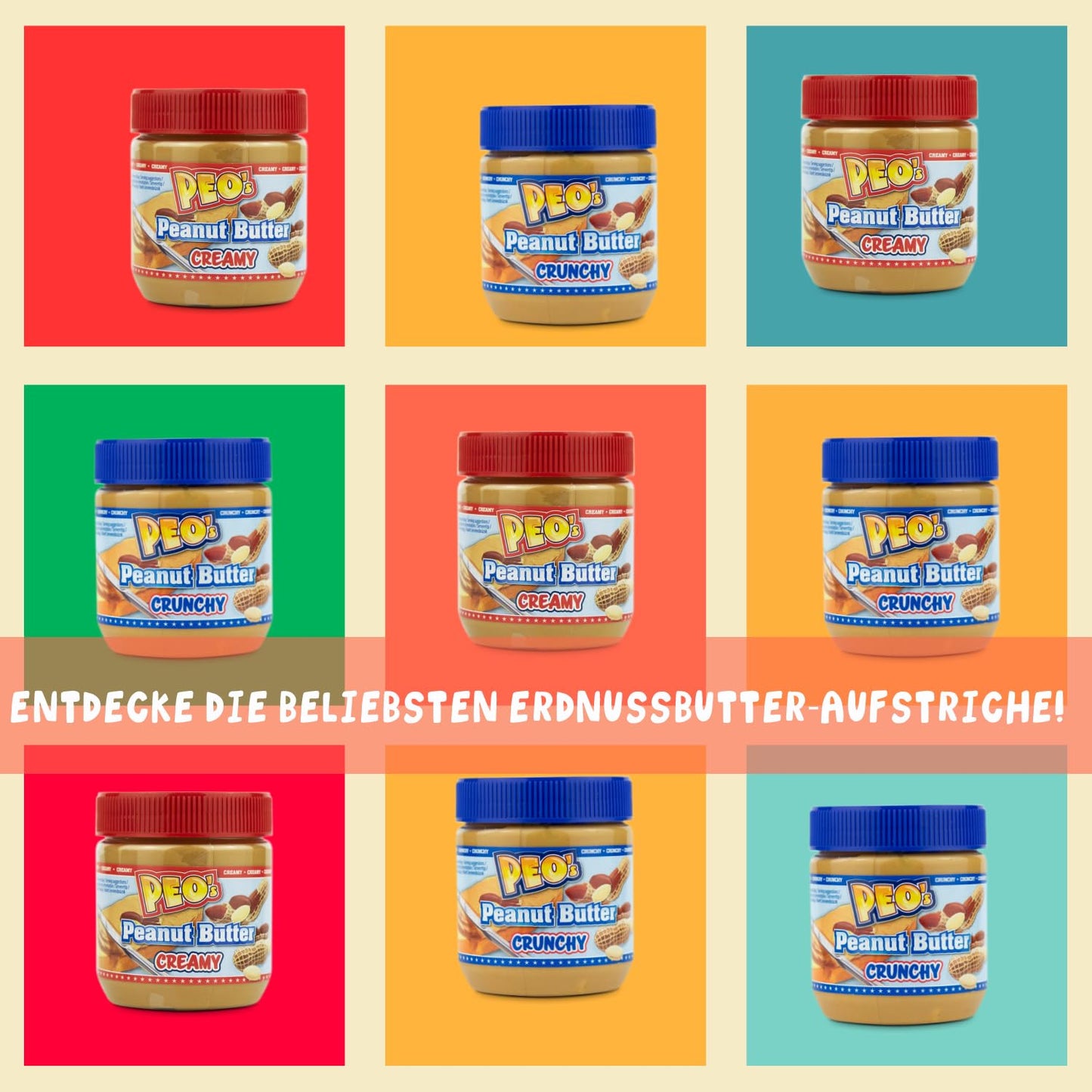 PEO's Peanut Butter 12 x 350g Erdnussbutter Creamy