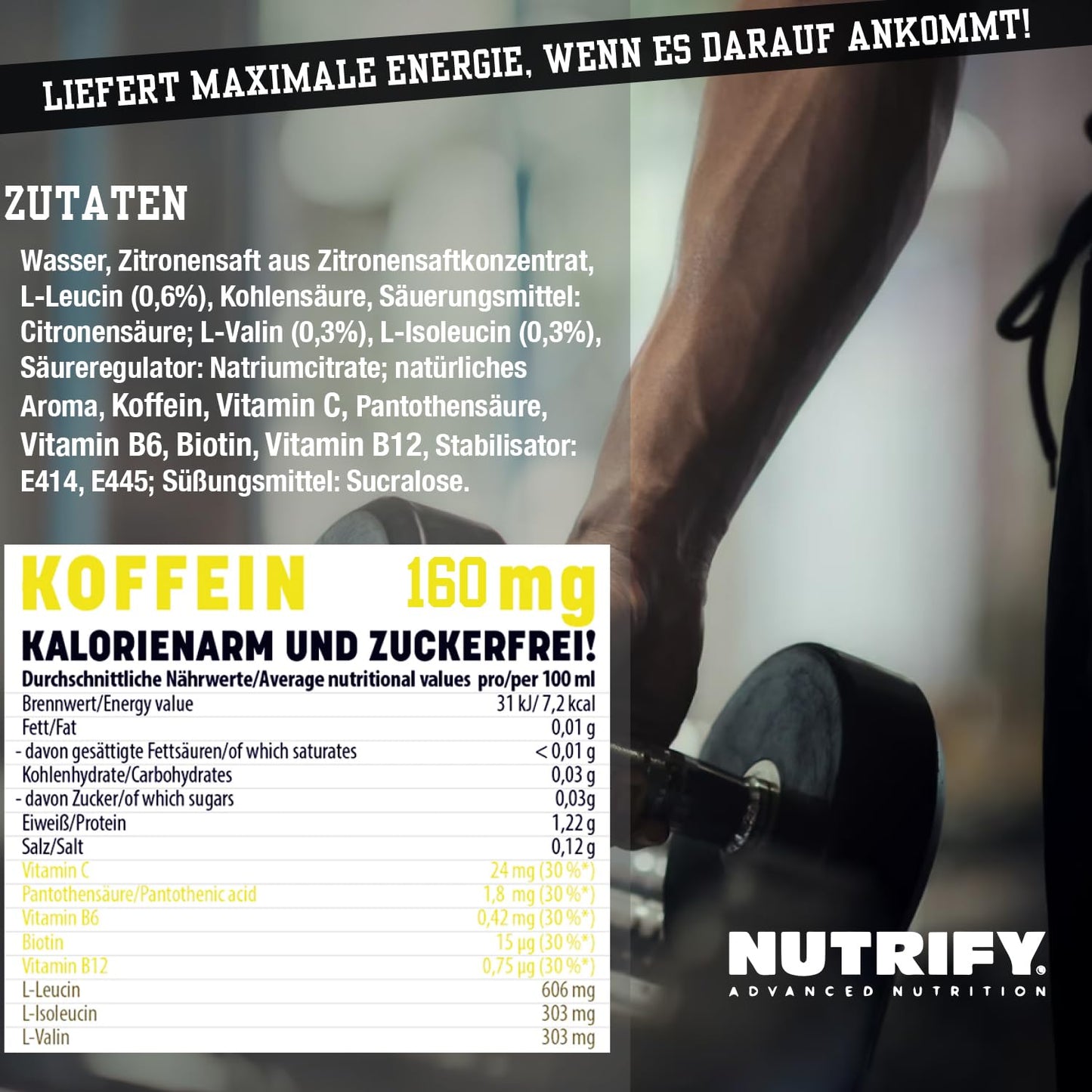 NUTRIFY BCAA Drink Lemon 18 x 500ml