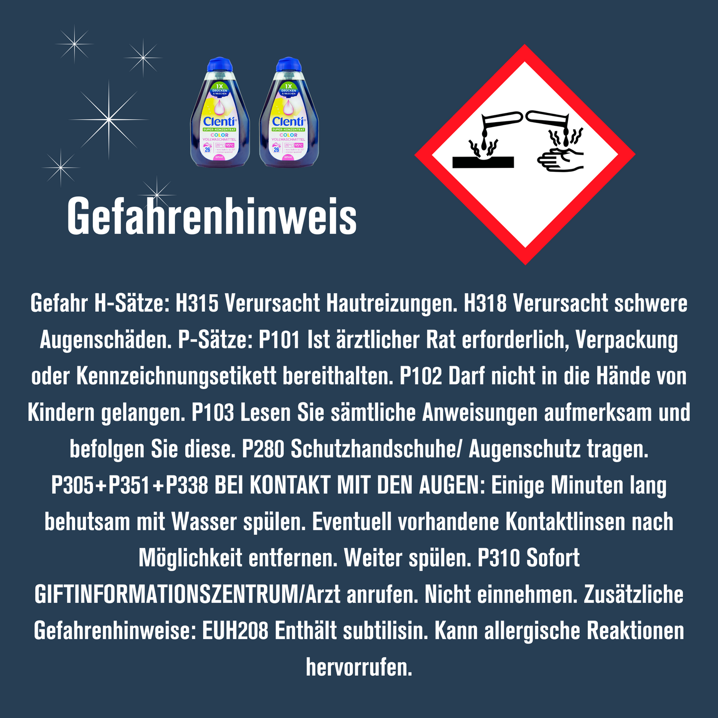 CLENTI Color Waschmittel Flüssig 625ml mit Dosierkappe - 26 Waschladung Konzentrat