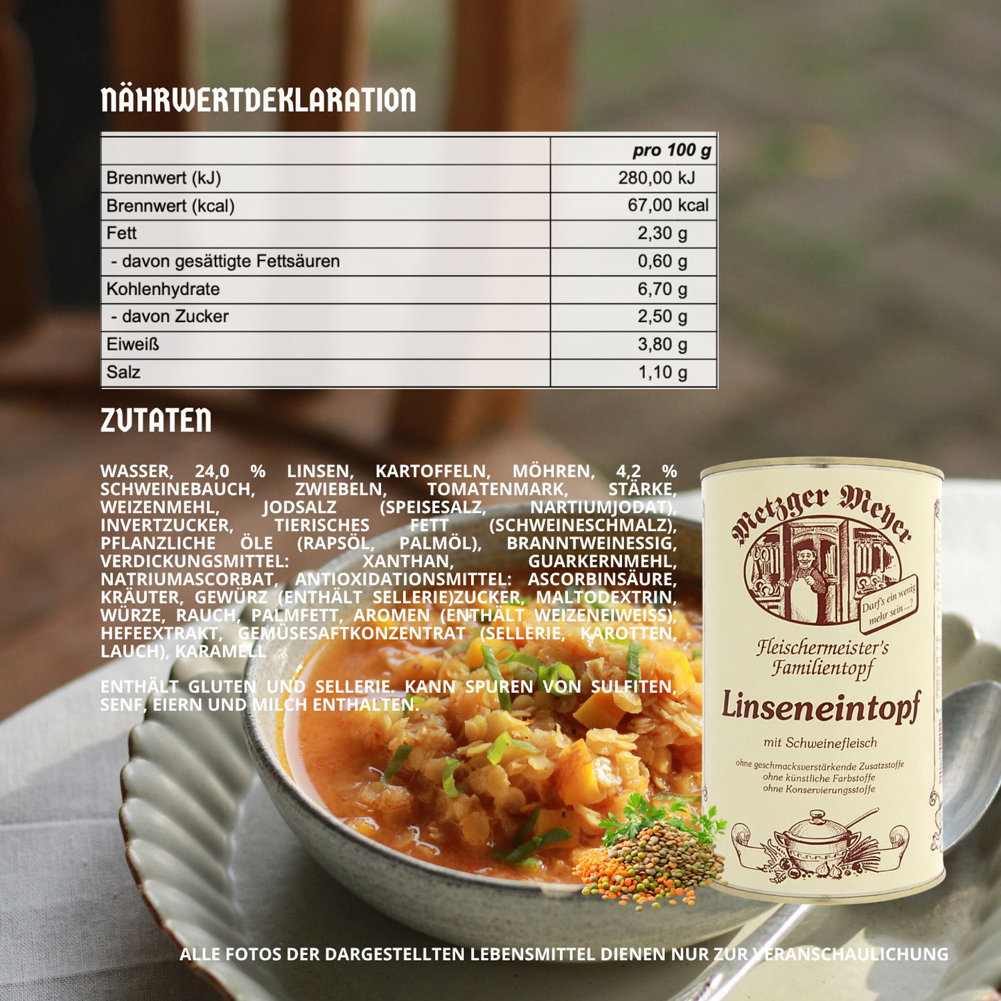 Metzger Meyer Linseneintopf mit Schweinefleisch 6 x 1,2L