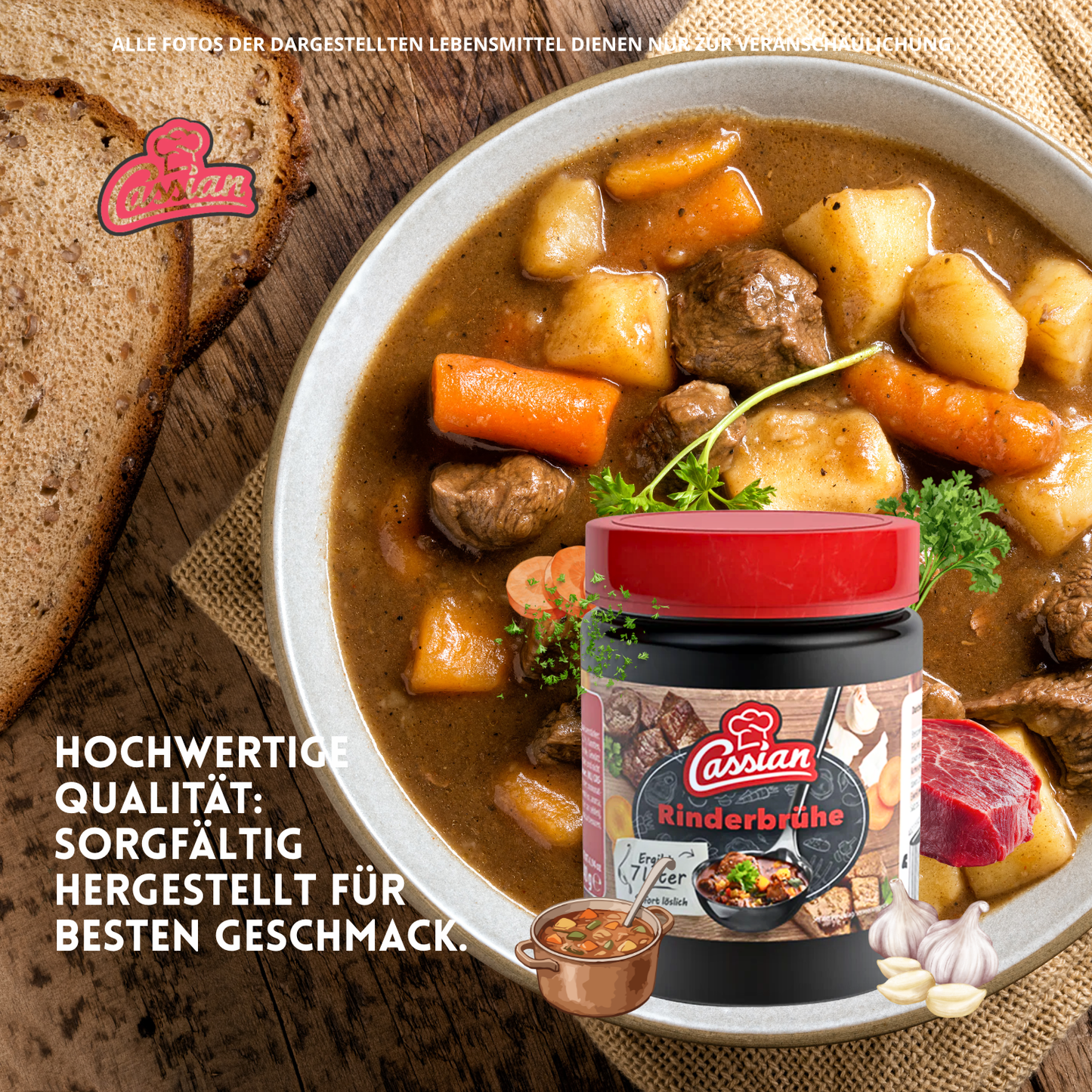 CASSIAN Klare Rinderbrühe 20 x 140g