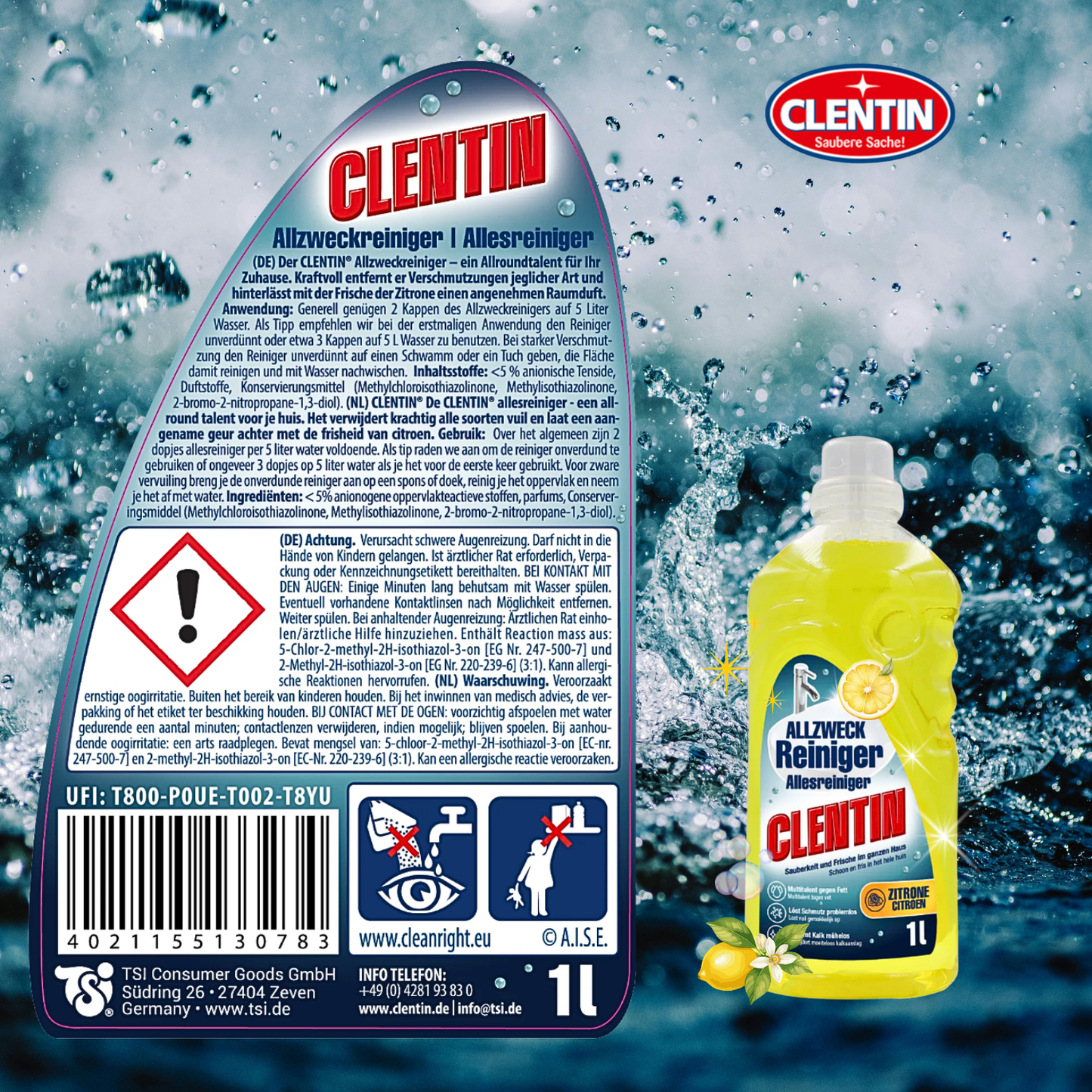 CLENTIN Allzweckreiniger Citrusfrische 1L