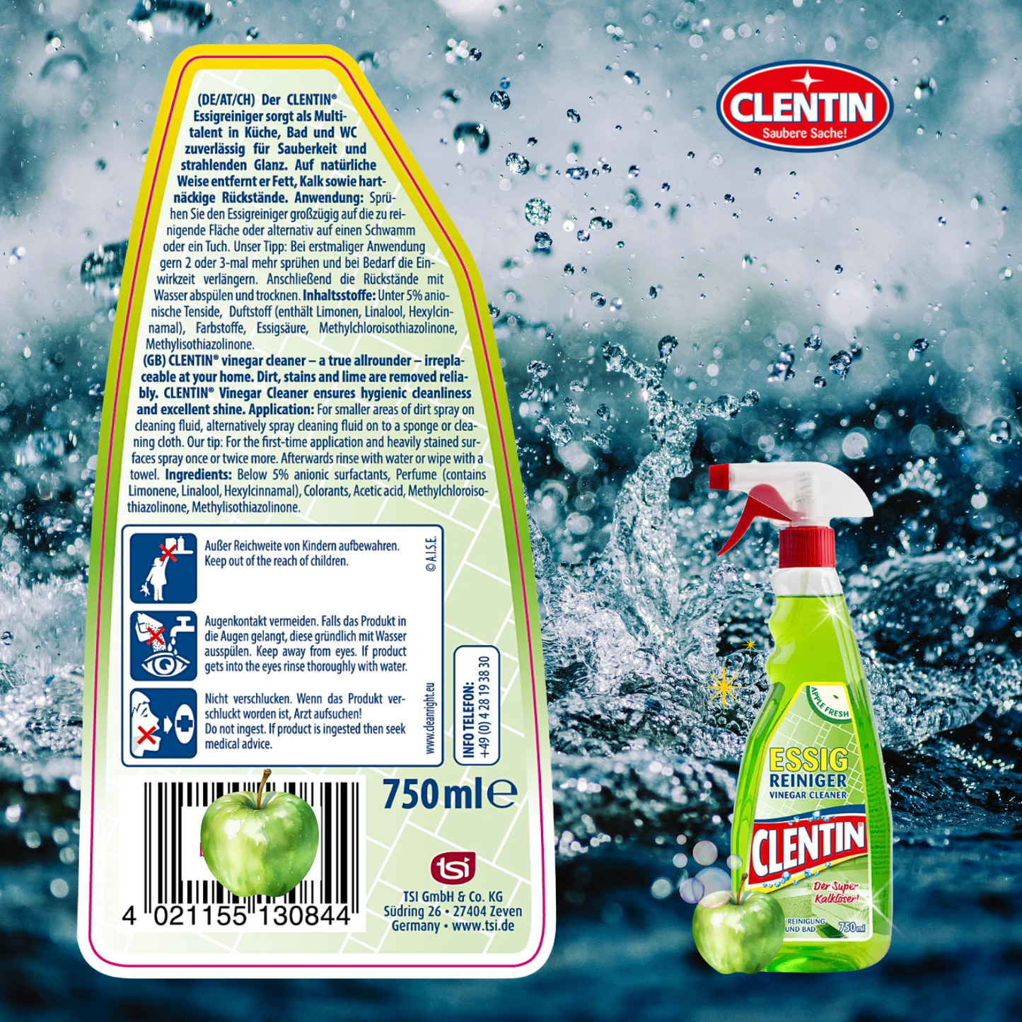 CLENTIN Essigreiniger Apfel 750ml