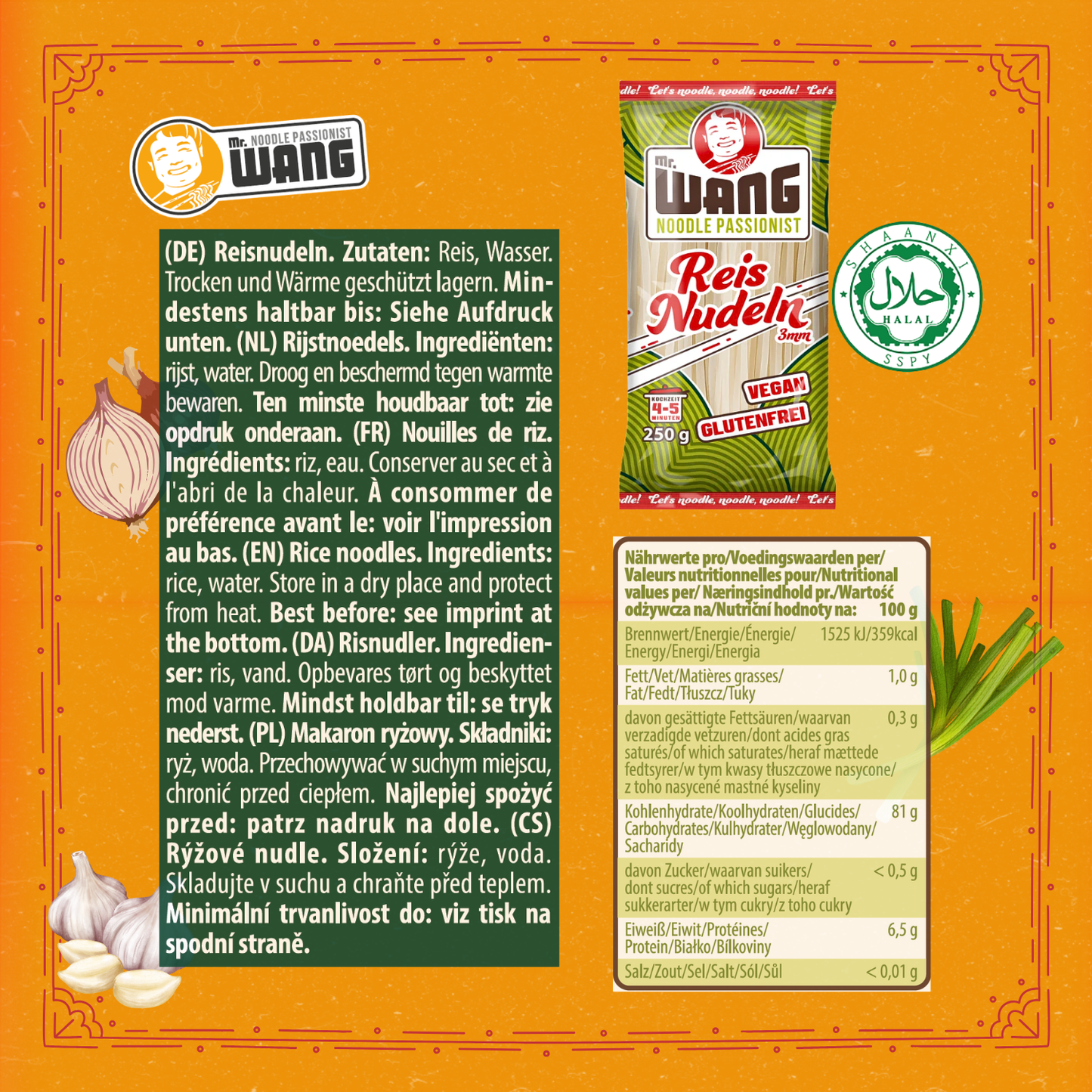 MR Wang Reisnudeln 250g Vegan, glutenfrei