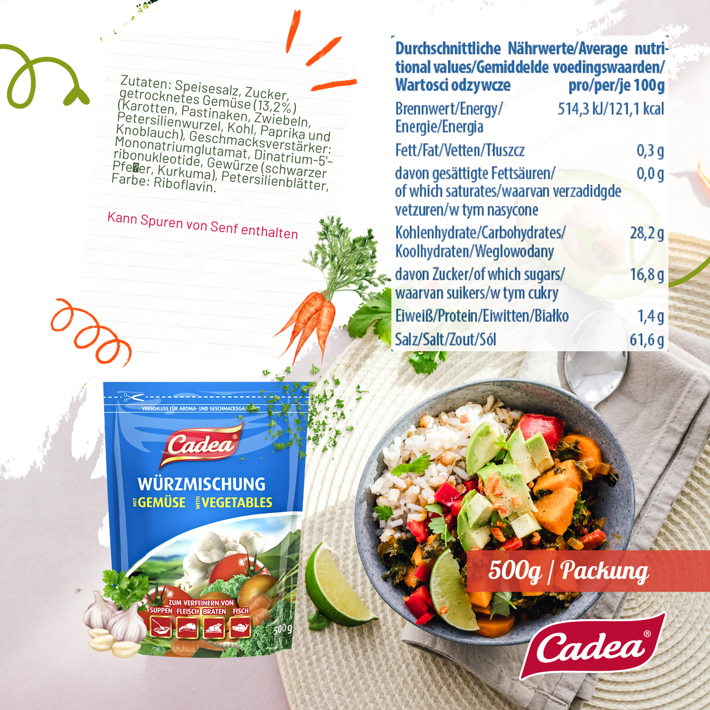 CADEA Würzmischung mit Gemüse 16 x 500g