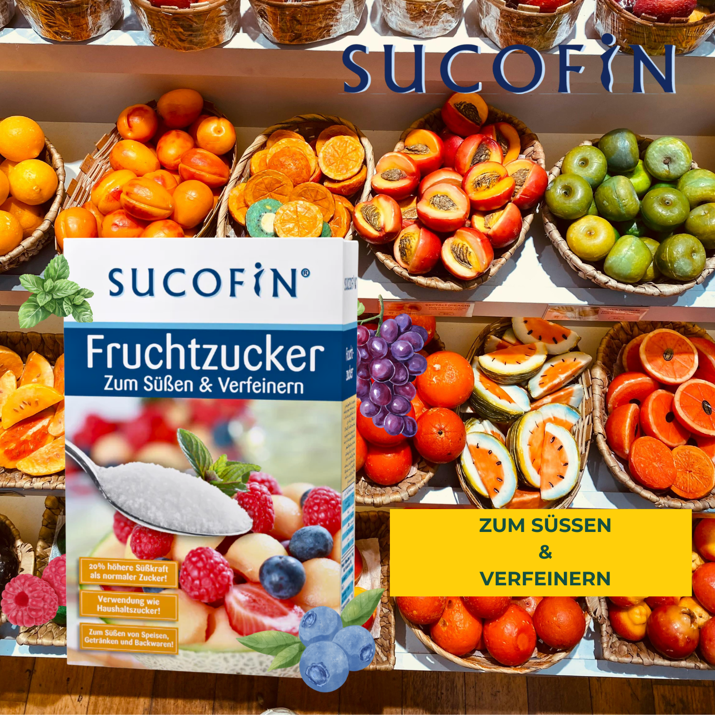 SUCOFIN Fruchtzucker 500g Frucht Zucker