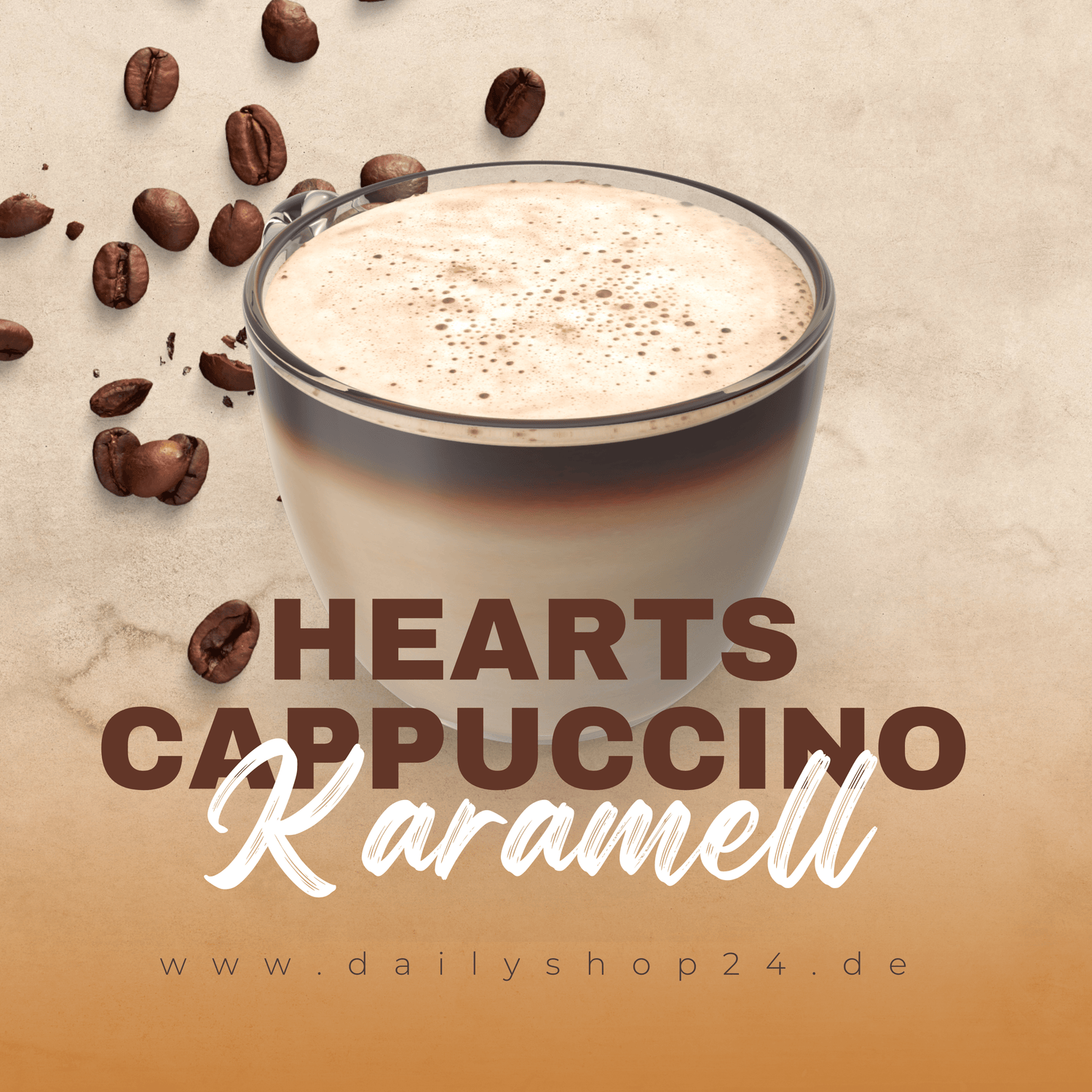 hearts cappuccino karamell mit leckerem karamellgeschmack und karamellaroma