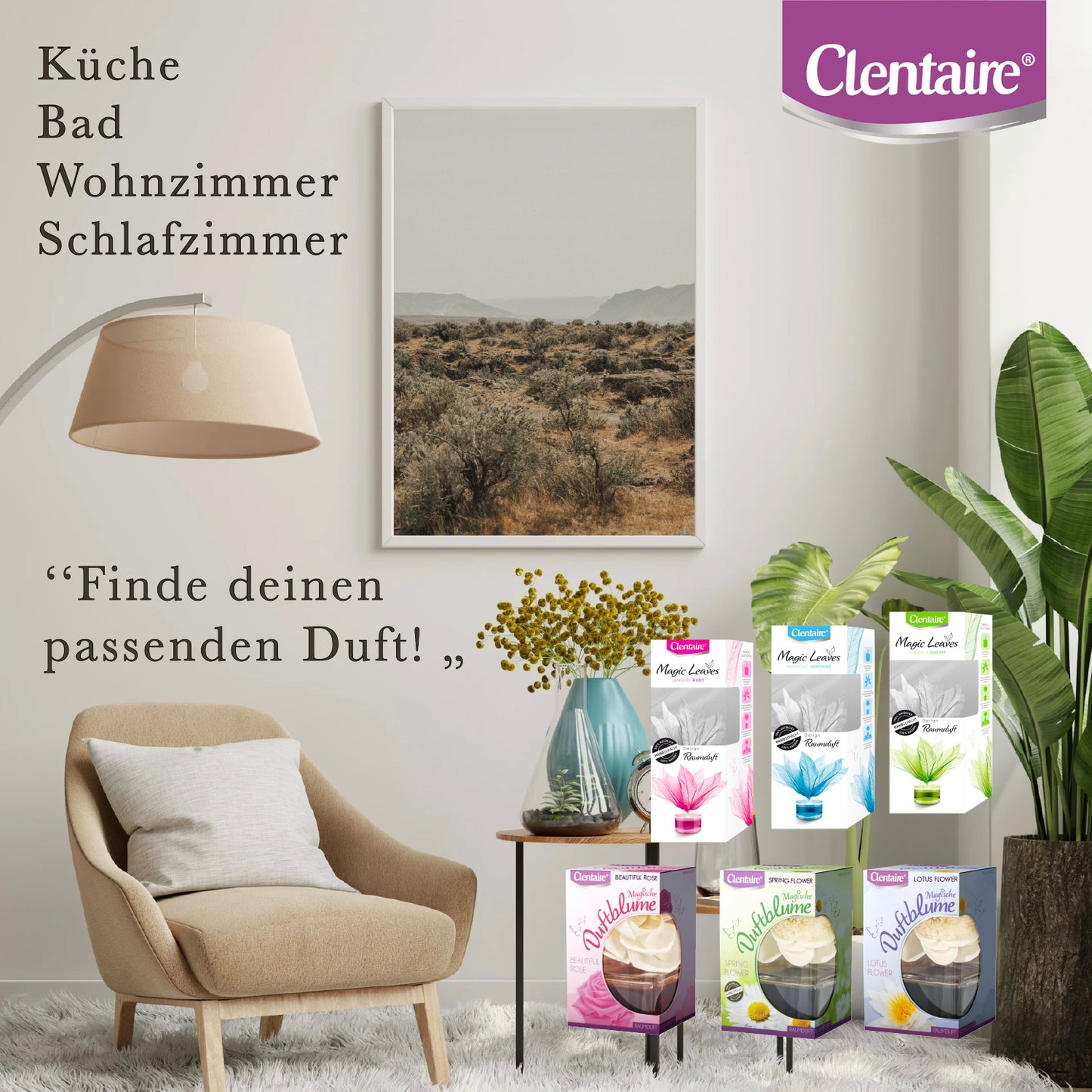 CLENTAIRE Raumduft 3 x 50ml Midnight