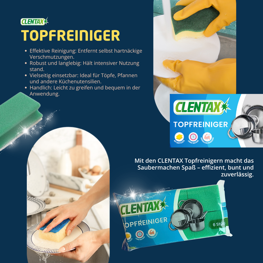 CLENTAX Topfreiniger 22er Pack x 6 Stk (mit Griffleiste)