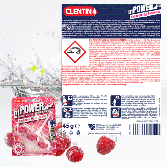 CLENTIN TRI-POWER Duftspüler 12 St x 45g - Himbeere
