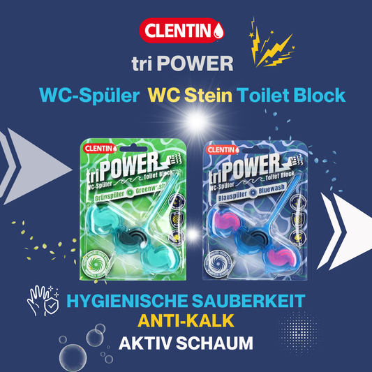 CLENTIN WC Stein Duftspüler 11 St x 45g - Grün / Anti Kalk WC Reiniger