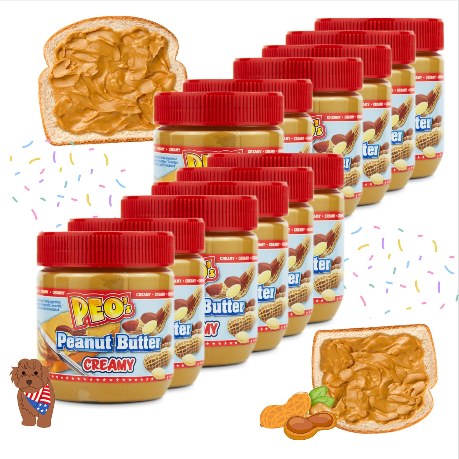 erdnussbutter aufbewahrung PEO's Peanut Butter 12 x 350g Erdnussbutter Creamy