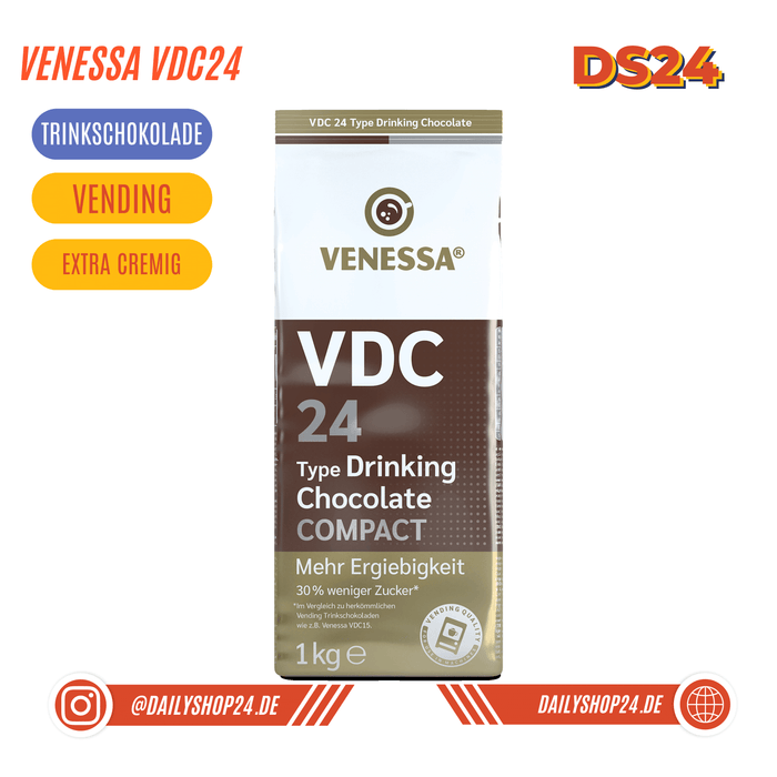 dailyshop24 venesa vdc24 trinkschokolade für kafffeevollautomaten mit 245 kakaoanteil 