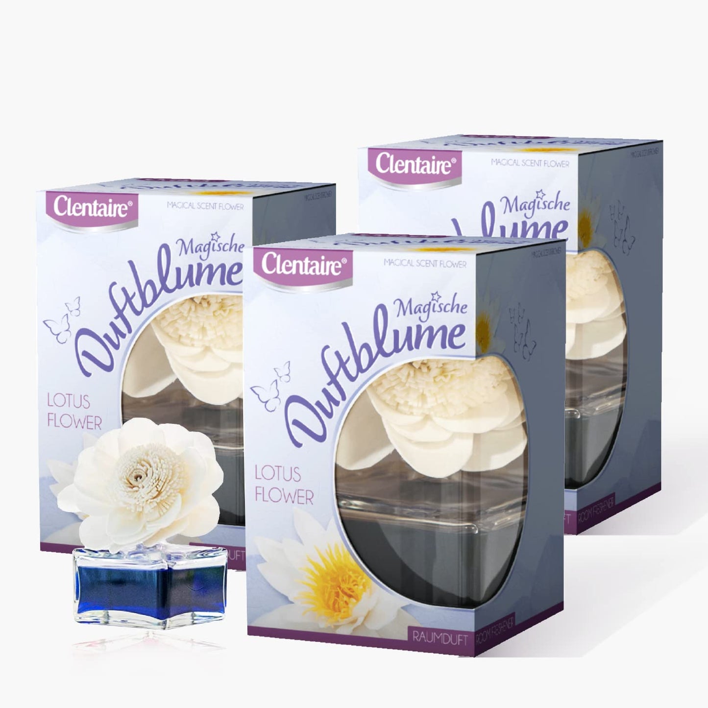 CLENTAIRE Raumduft 3 x 75ml Lotus Flower