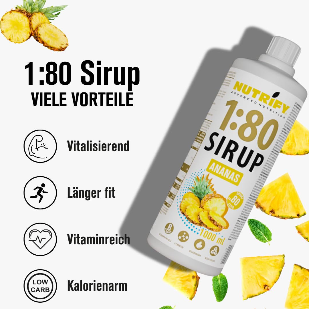 NUTRIFY Vital Drink Sirup 1:80 Ananas 1L - 6er VPE