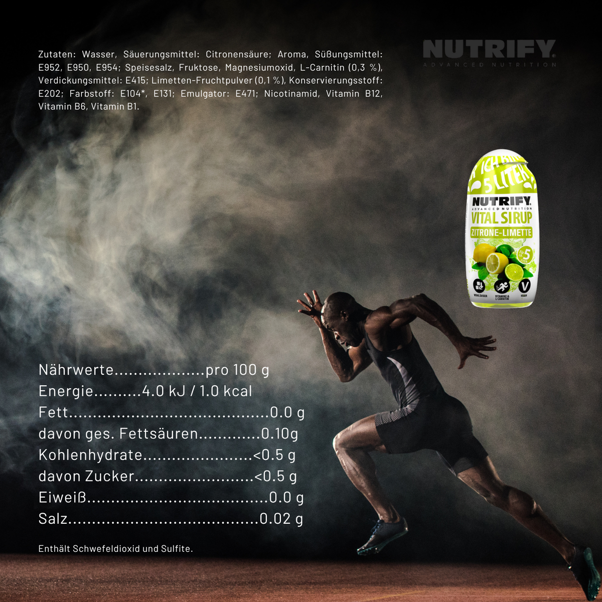 NUTRIFY Vital Sirup Zitrone-Limette 6 x 65ml