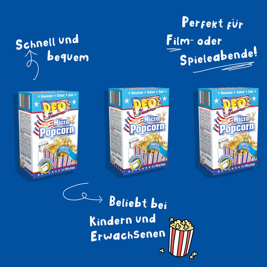 PEO'S Mikrowelle Popcorn Salzig 12 x 300g