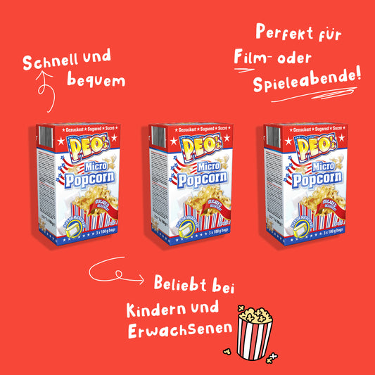PEO'S Mikrowelle Popcorn Süß 12 x 300g