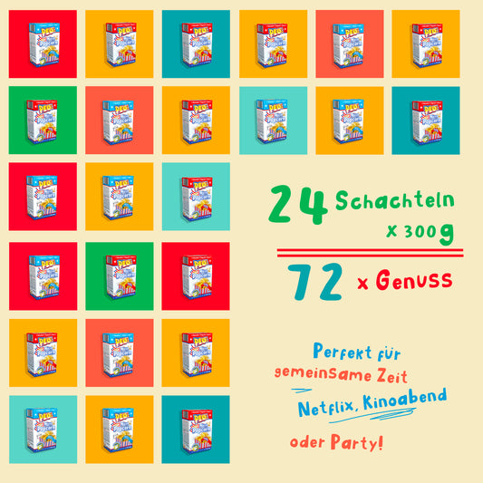 PEO'S Mikrowelle Popcorn 24 Schachteln mit 3 x 100g Süß Salzig - Für Kinoabend