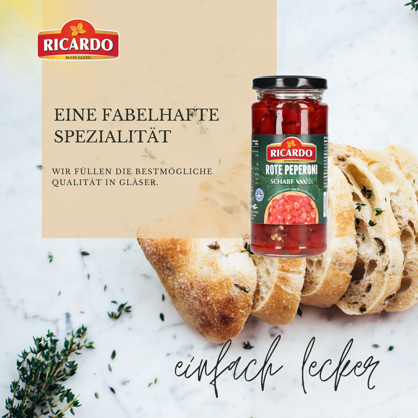 RICARDO Rote Peperoni Chili geschnitten 250g