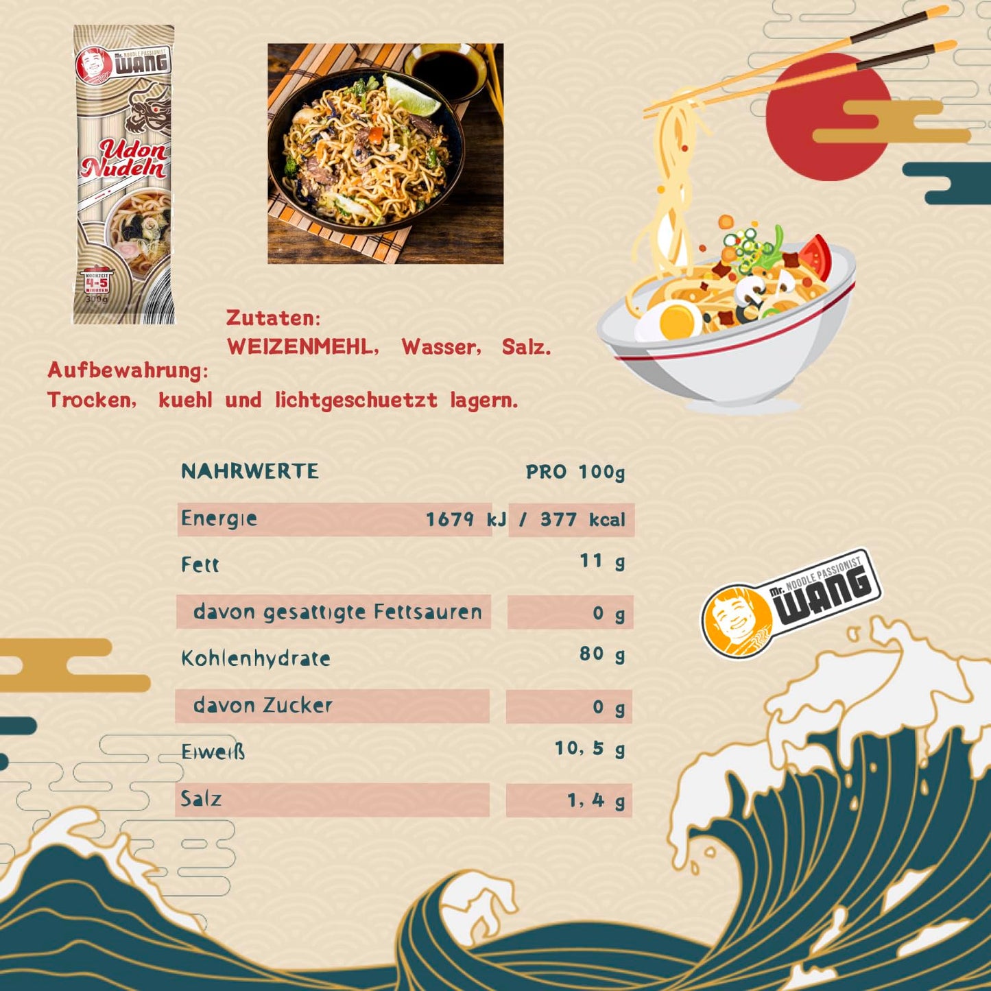 MR WANG Udon Nudeln 300g BT - 10er VPE
