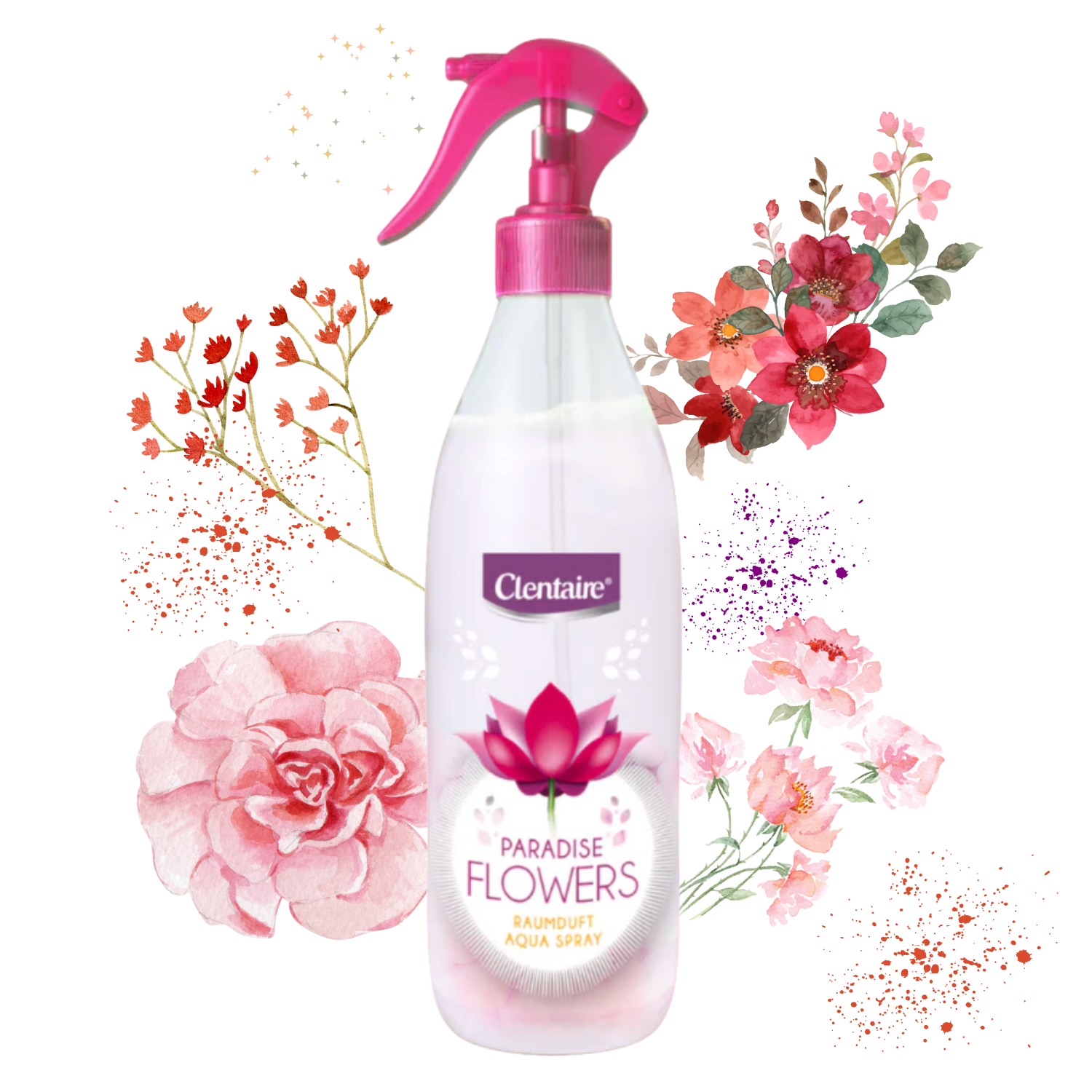 CLENTAIRE Lufterfrischer & Textilerfrischer Paradise Flowers 12 x 425ml