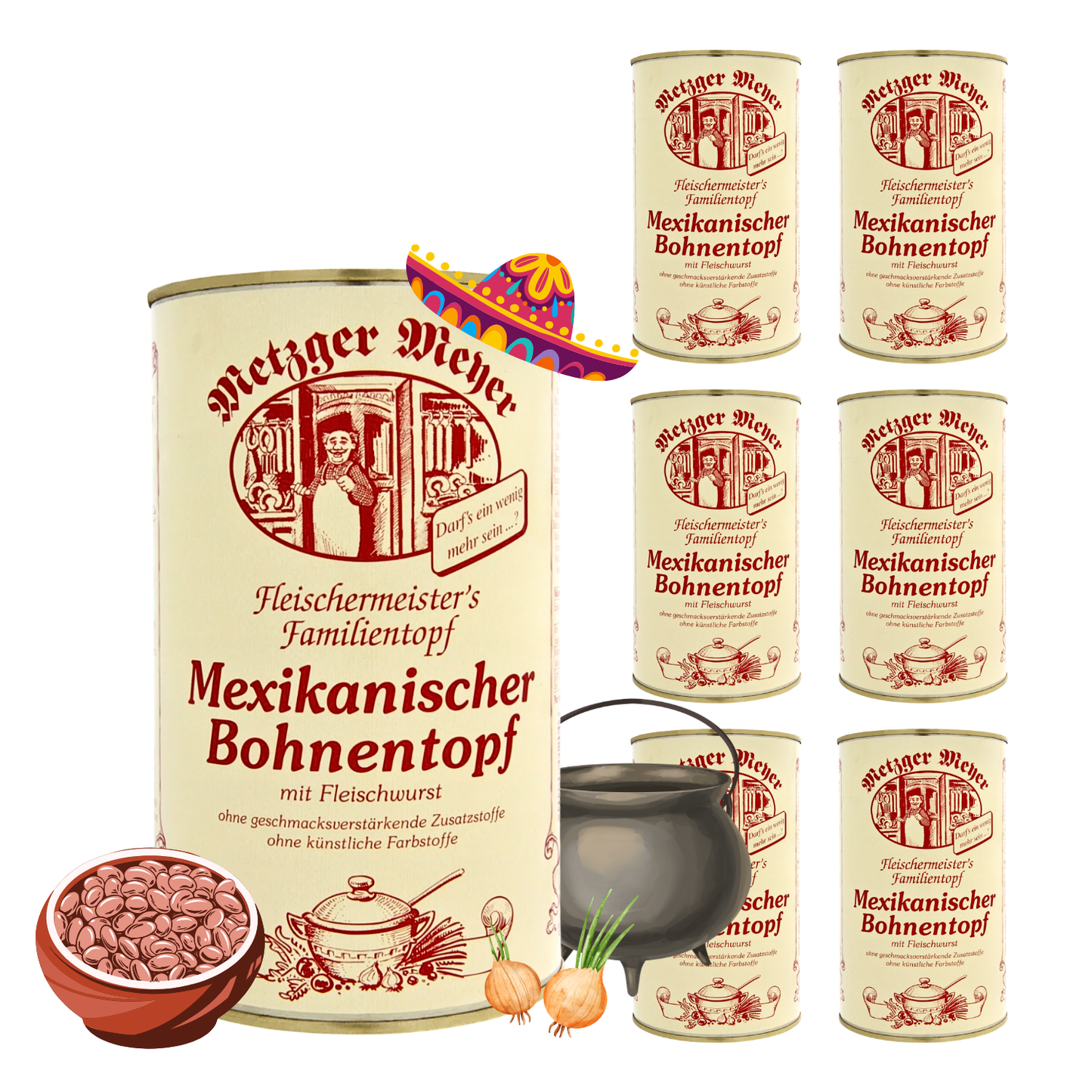 Metzger Meyer Mexikanischer Bohneneintopf mit Fleischwurst 6 x 1,2L
