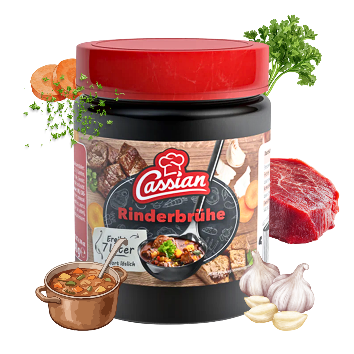 CASSIAN Klare Rinderbrühe 140g Glas