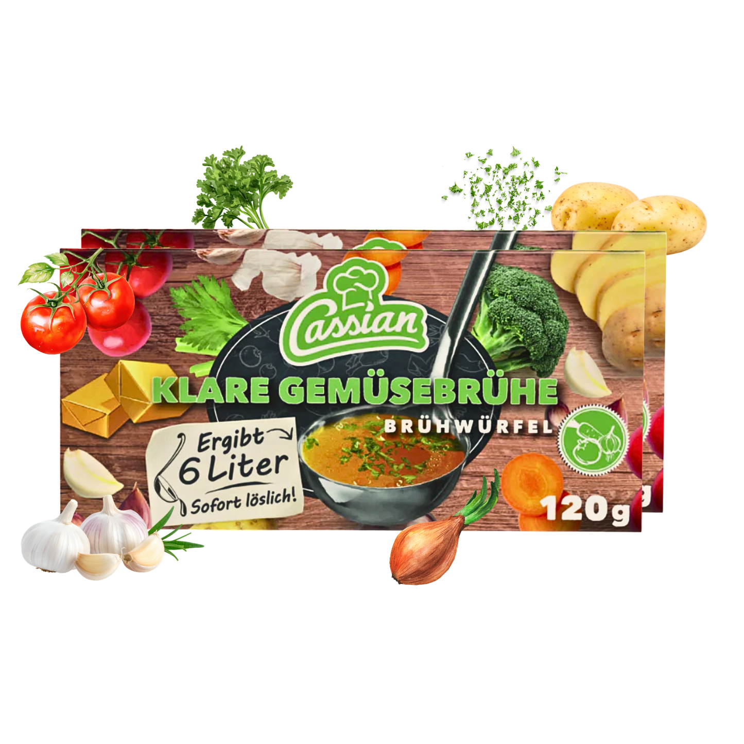 CASSIAN Brühwürfel Gemüsebrühe 30 x 120g für 360 x 0,5l