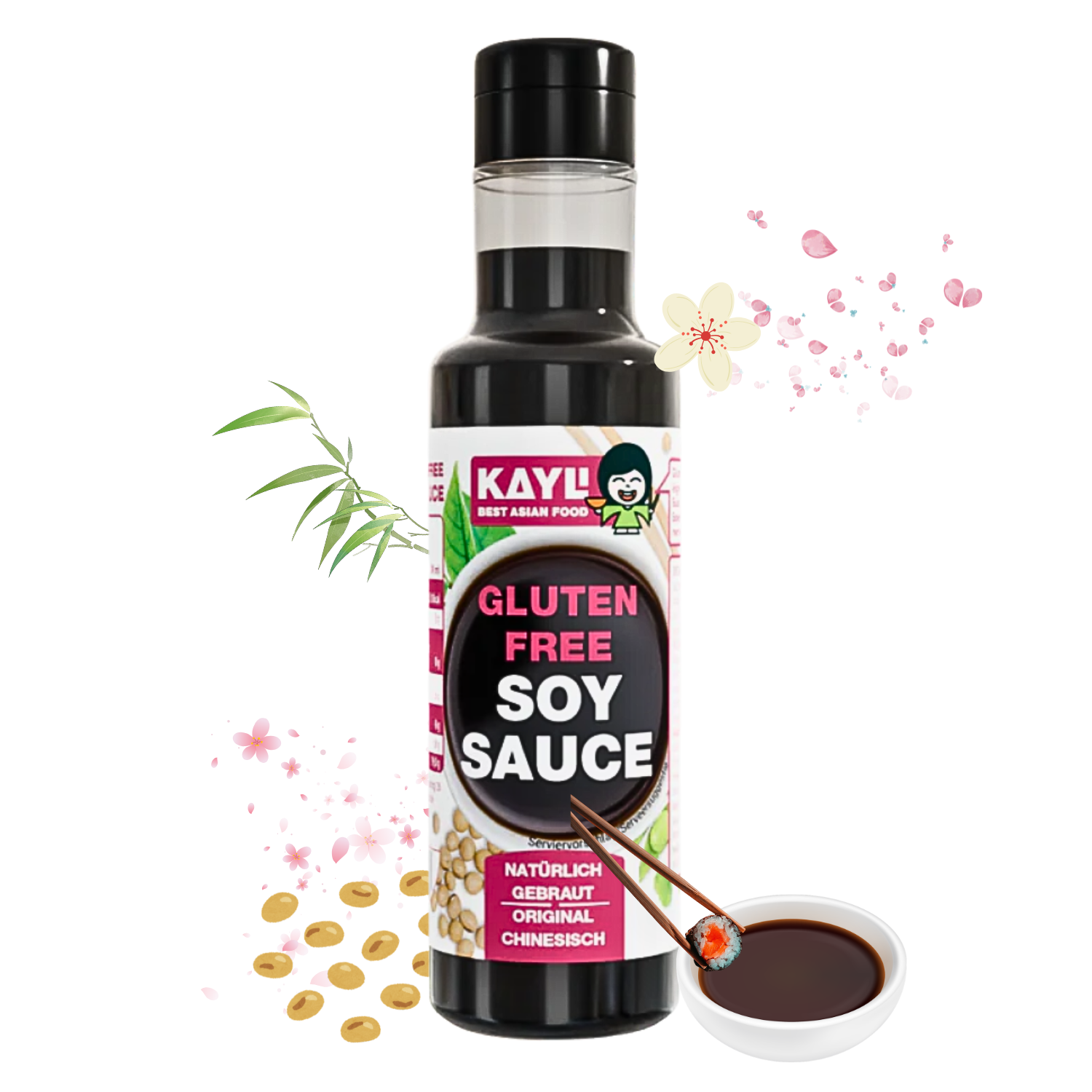 KAY LI Sojasauce glutenfrei 12 x 150ml - Authentische Aromen aus Asien