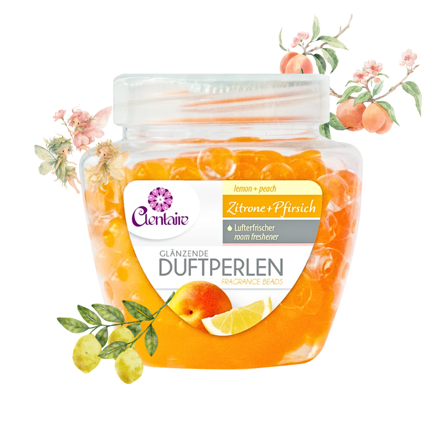 CLENTAIRE Duftperlen Zitrone + Pfirsich 12 x 200g