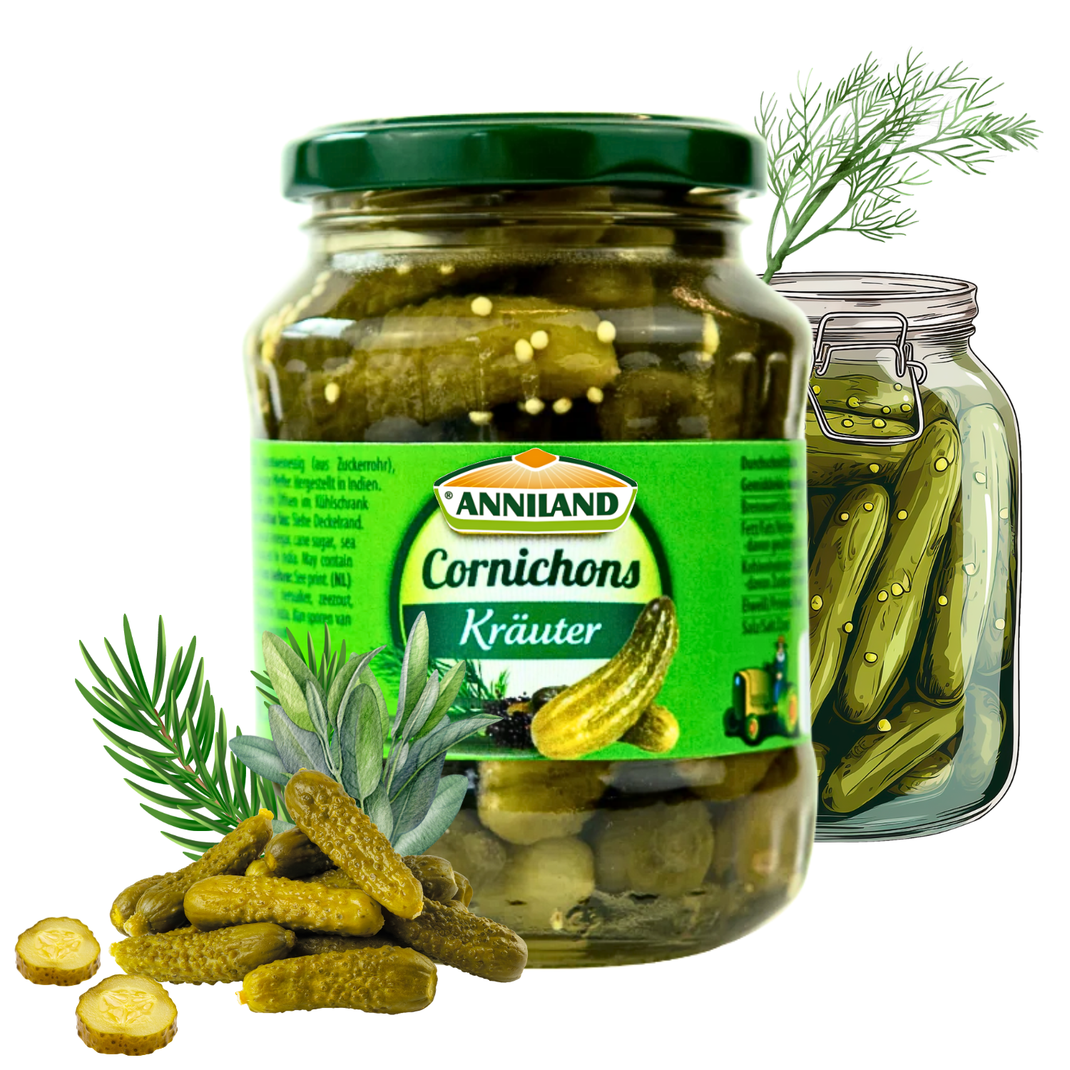 ANNILAND Cornichons Kräuter 330g