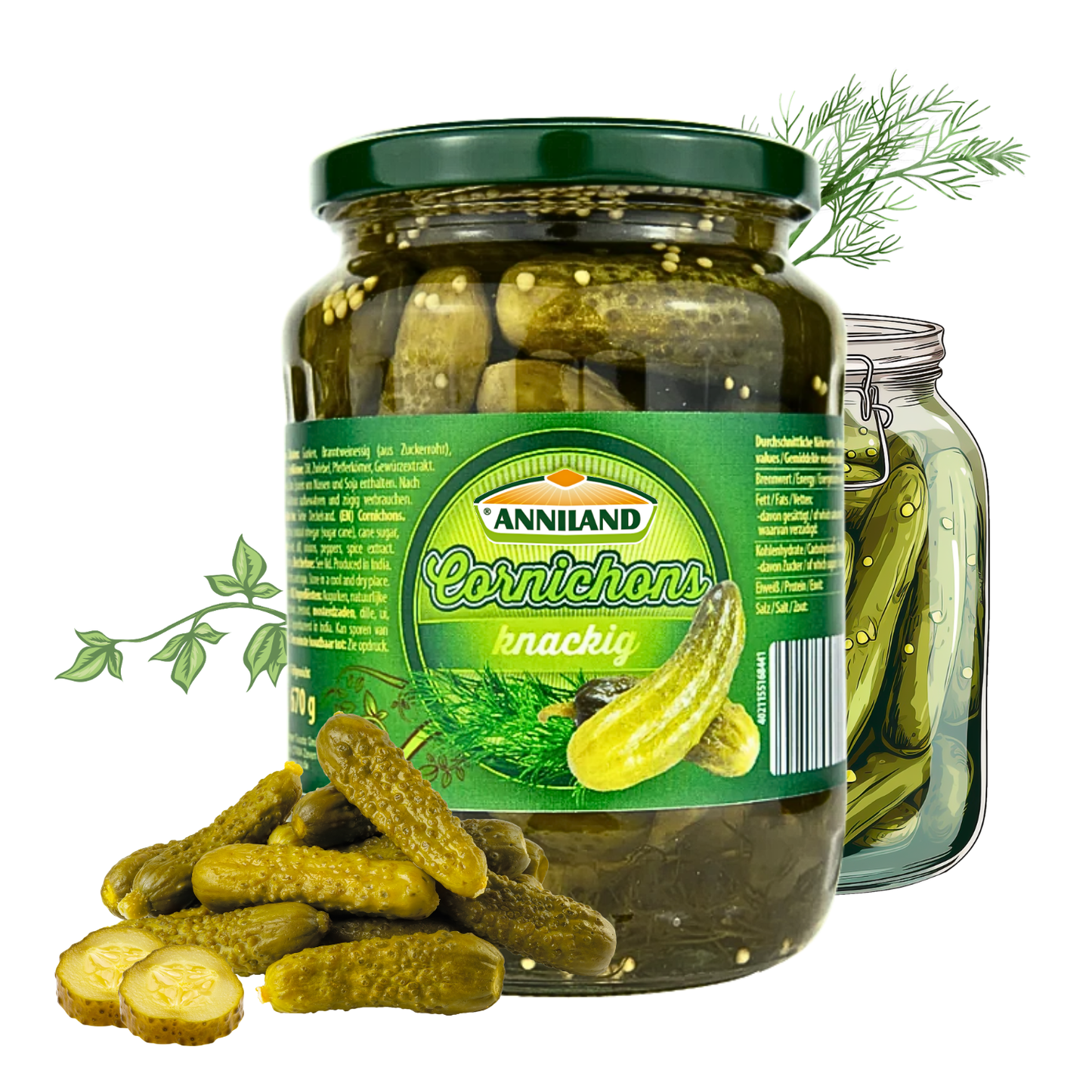 ANNILAND Cornichons 670g