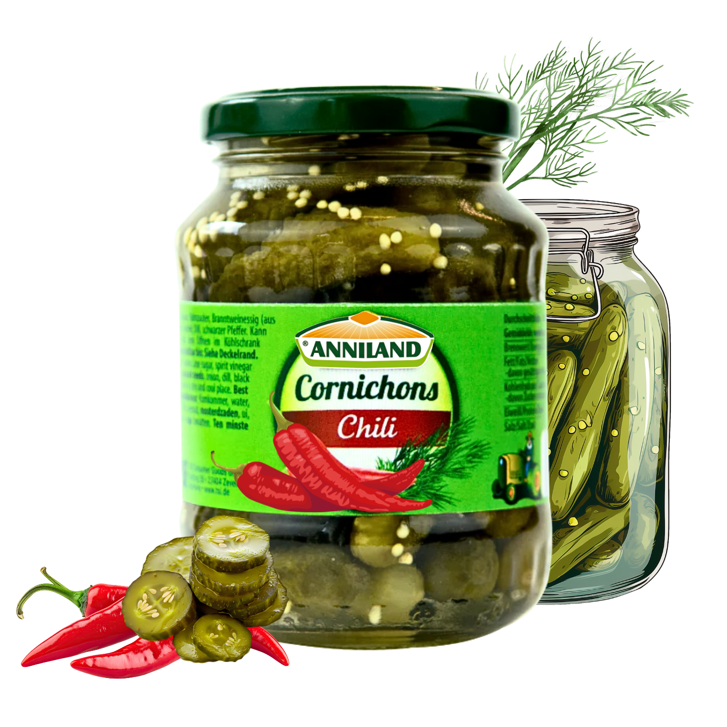 ANNILAND Cornichons mit Chili 330g