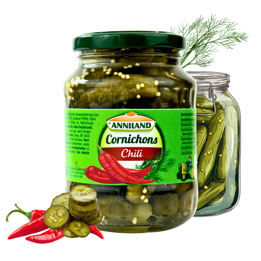 ANNILAND Cornichons mit Chili 12 x 330g