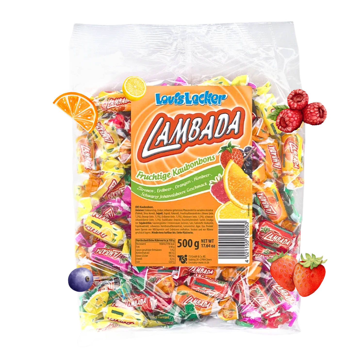 LOUIS LECKER Fruchtkaubonbons Sauer 10 x 500g