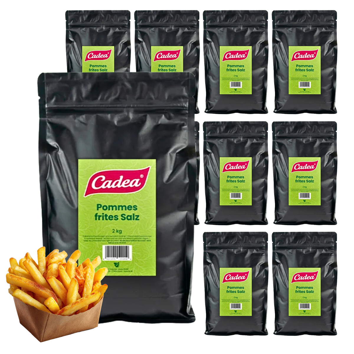CADEA Pommes Gewürzsalz 10 x 2 kg Beutel für Pommes, Wedges, Süßkartoffeln