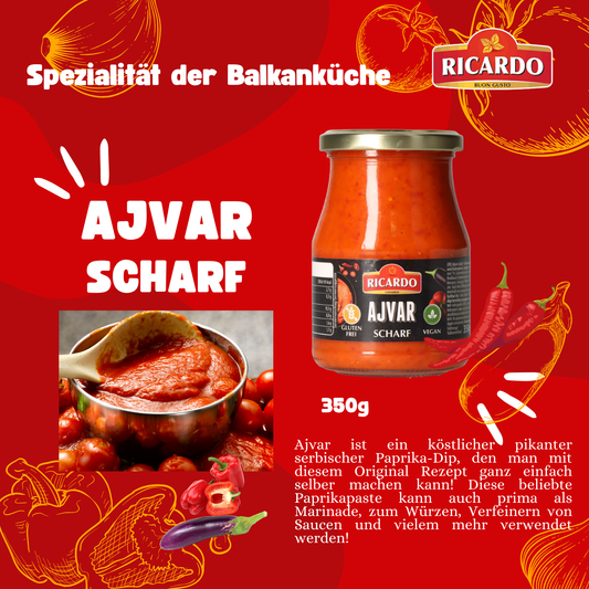 RICARDO Ajvar Scharf 10 x 350g