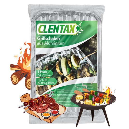 CLENTAX Grillschale aus Aluminium 5 Stk