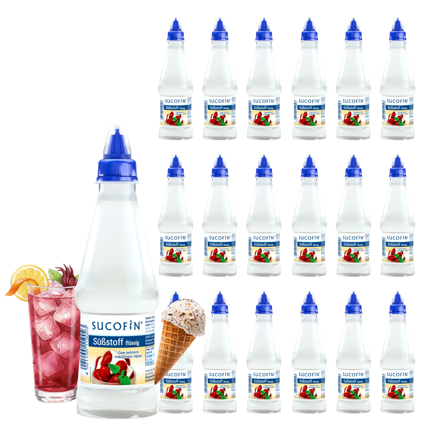 SUCOFIN Flüssigsüße mit Messbecher 18 x 300ml
